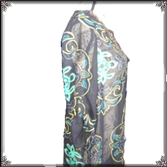 Madison Sheer Rhinestone Swim Suit Tunic Cover Size Med - Picture 8 of 10